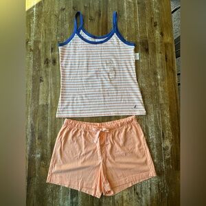 NWT Nautica Blue Striped Tank and Peach Short 2-piece set